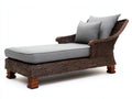 Lettino prendisole - Rattan-Tessuto - 182x78x86 cm - Grigio-Marrone - Stile classico