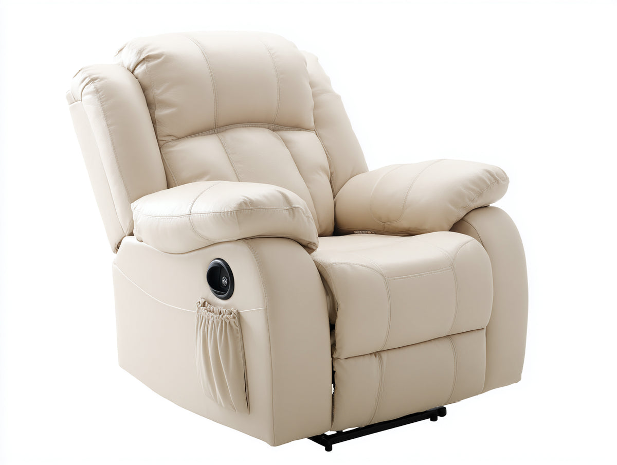 Poltrona reclinabile - similpelle - 99x92x105 cm - avorio - contemporaneo