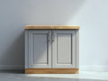 Credenza - Legno - 90x42x84 cm - Grigio medio-Legno naturale - Stile classico moderno