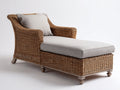 Lettino prendisole - Rattan-Tessuto-Legno - 184x80x87 cm - Beige-Marrone naturale - Stile naturale