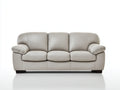 Divano lineare - Pelle - 224x98x91 cm - Grigio tortora - Classico moderno