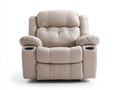 Poltrona reclinabile - similpelle - 98x94x106 cm - beige chiaro - moderno