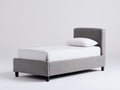 Letto singolo - Tessuto - 213x104x101 cm - Grigio tortora - Stile contemporaneo