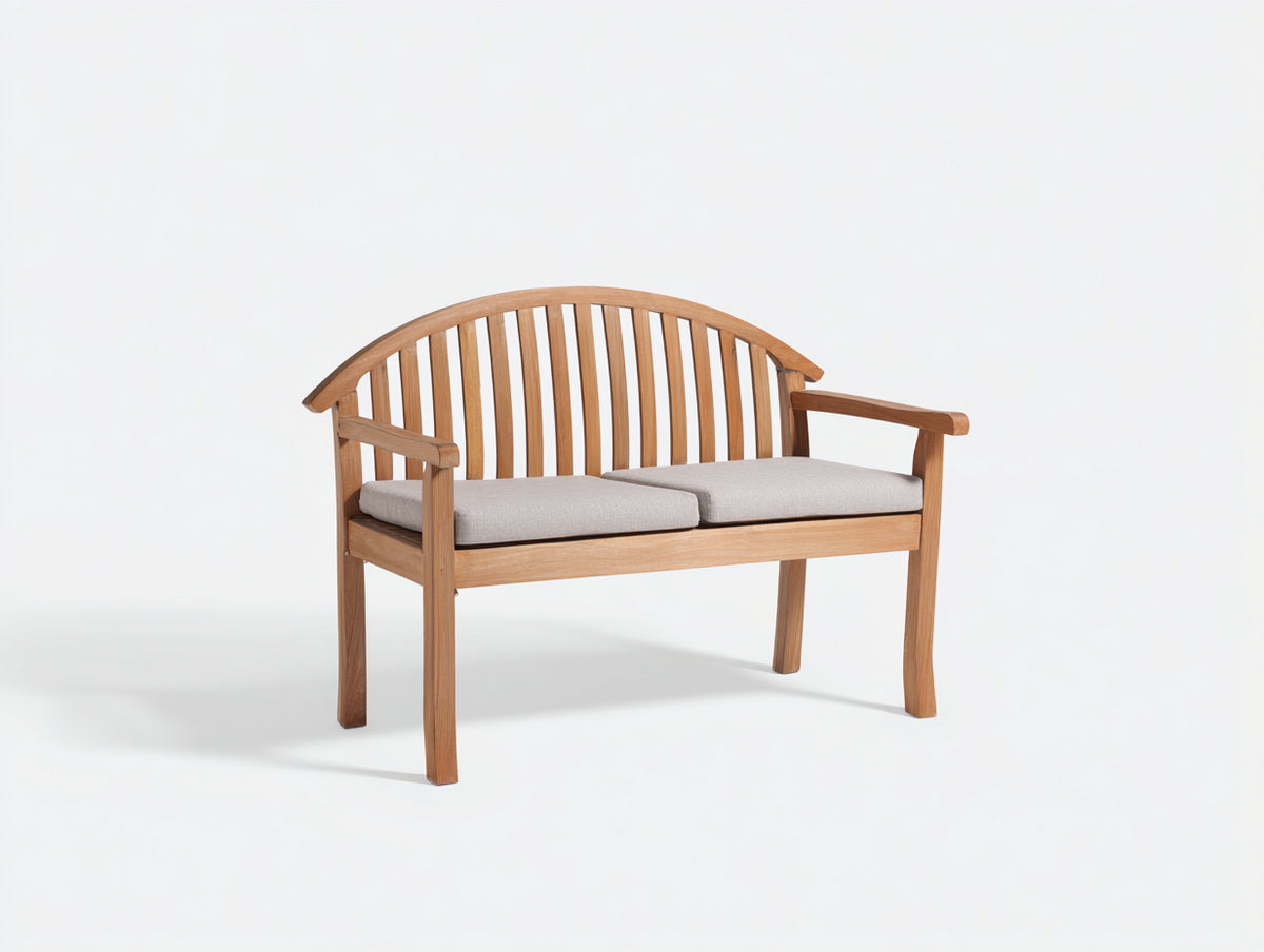 Panche da giardino - Legno-Tessuto - 137x62x94 cm - Marrone naturale-Grigio chiaro - Stile contemporaneo