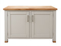 Credenza - Legno - 118x44x86 cm - Bianco crema-Legno naturale - Stile classico moderno