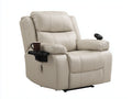 Poltrona reclinabile - similpelle - 103x95x109 cm - avorio - contemporaneo