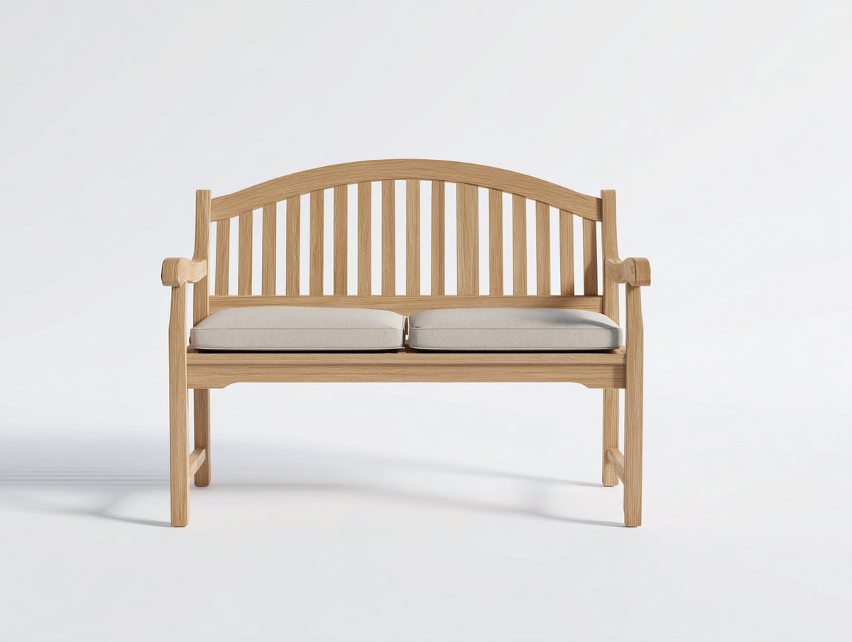 Panche da giardino - Legno-Tessuto - 130x60x90 cm - Marrone chiaro-Beige - Stile classico naturale