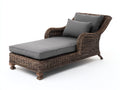 Lettino prendisole - Rattan-Tessuto - 187x84x89 cm - Grigio-Marrone - Stile rustico