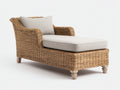 Lettino prendisole - Rattan-Tessuto - 181x77x85 cm - Beige-Marrone chiaro - Stile country