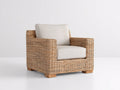 Poltrona da giardino - Rattan sintetico-Tessuto - 88x84x82 cm - Marrone chiaro-Crema - Moderno naturale